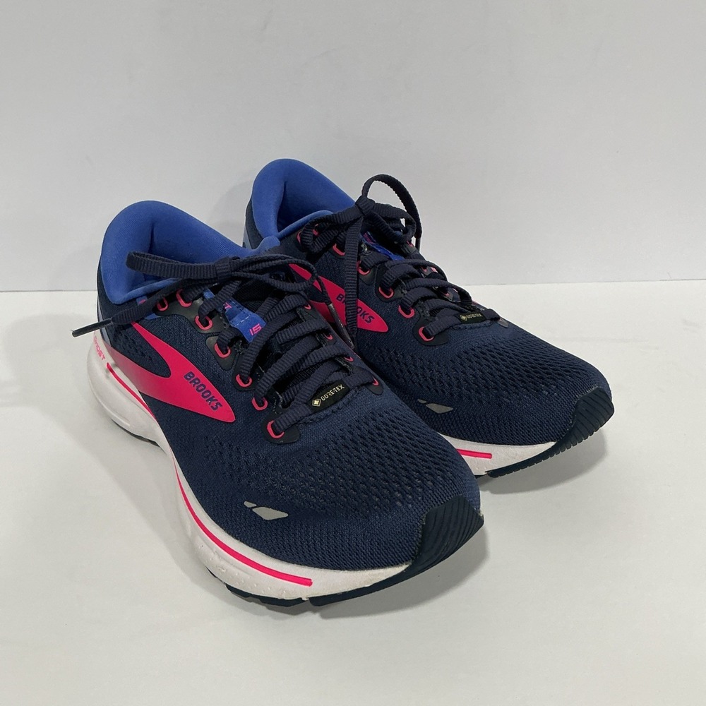 Brooks Ghost 15 GTX Women's Size 8 B (Medium) Running Shoes, Blue Pink, Gore-Tex